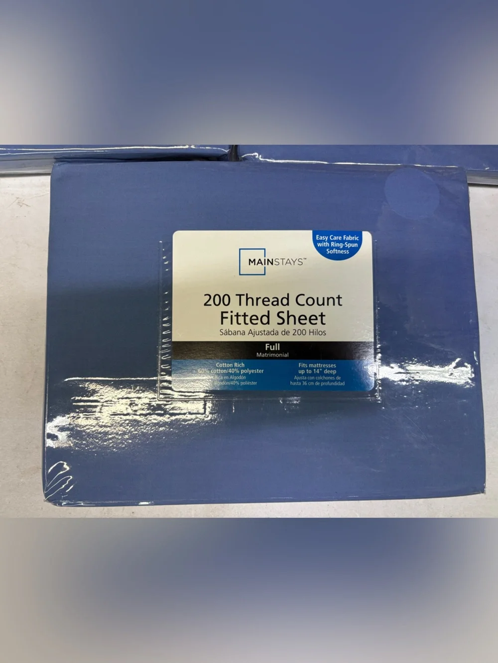Bundle of 3 Mainstay full fitted Sheets cotton blend Blue